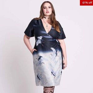 Midnight Hour Lost in Kyoto Wrap Dress